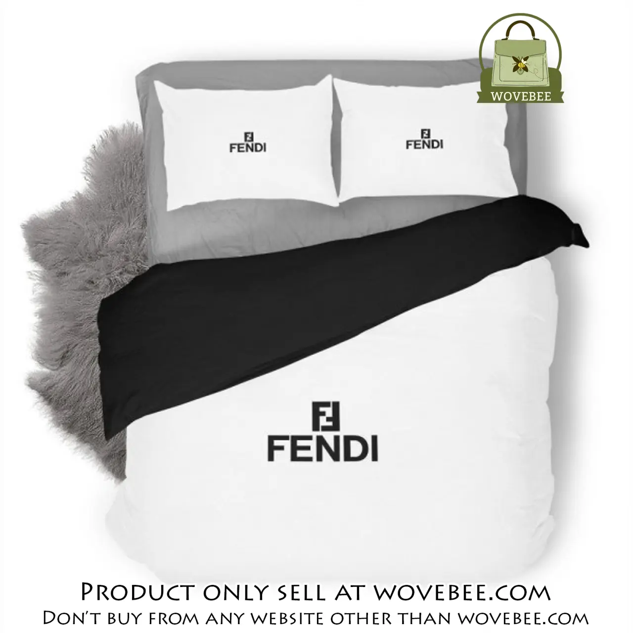 Fendi luxury logo fashion brand premium bedding set home decor wvb4822353